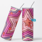 3D -A lot of Pink Stars Straight 20oz Tumbler wrap Vinyl