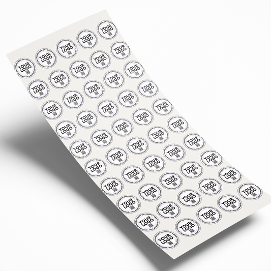 UV DTF Sheet Stickers - 50 round 2x2" Cup Care WITH LOGO and QR