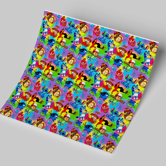 12x12 inches Patterned Vinyl - Inside out stitch having fun