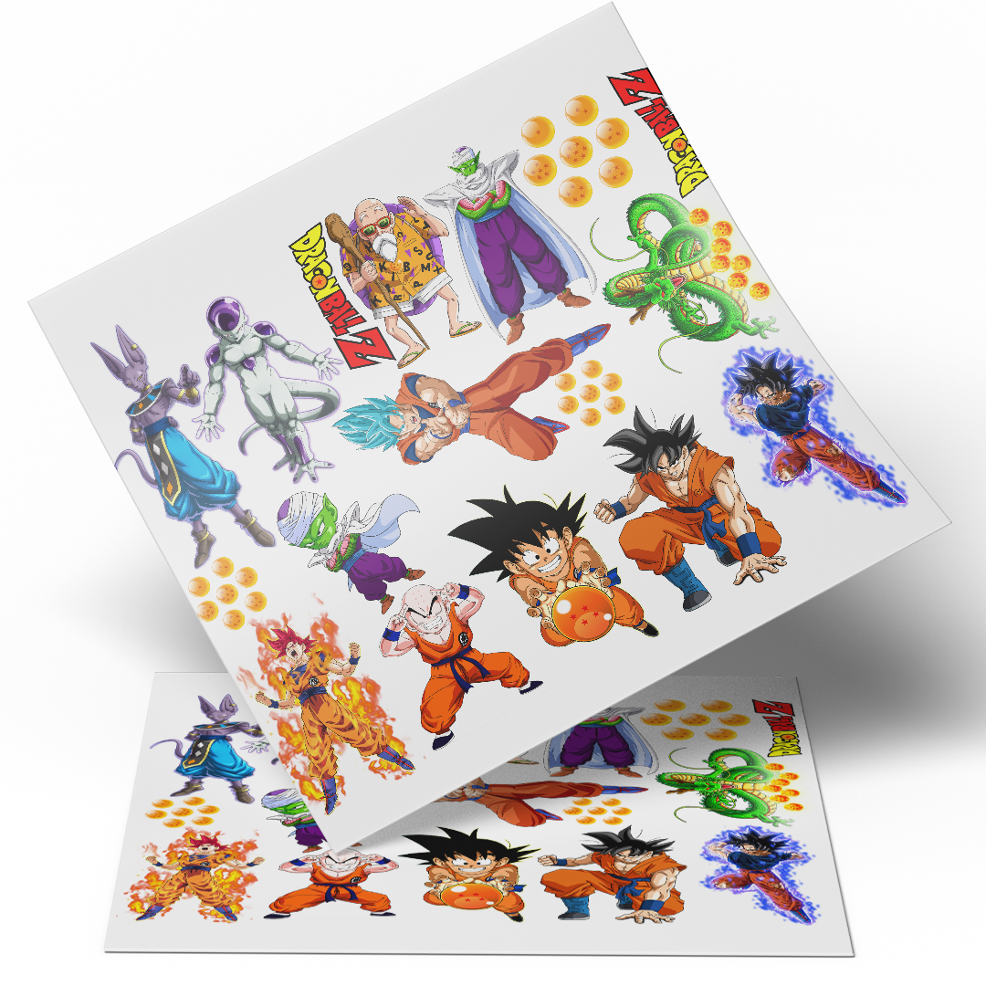 UV DTF Sheet Stickers - Dragon Ball  9.5x10 inches