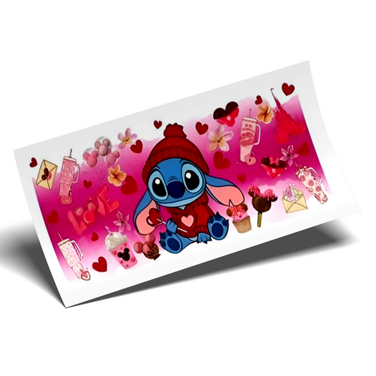 Cup Wrap Sticker  - UV DTF Stitch In love coffee full background