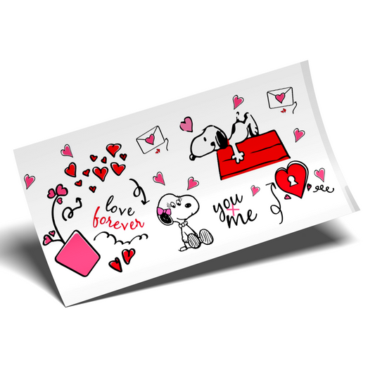 Cup Wrap Sticker  - UV DTF Love snoopy YOU+ME