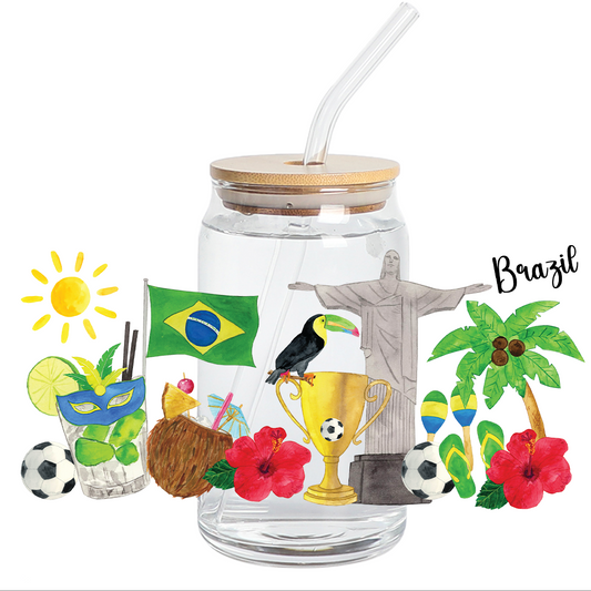 UV DTF Stickers Wraps - Brazil libbey cup Wrap