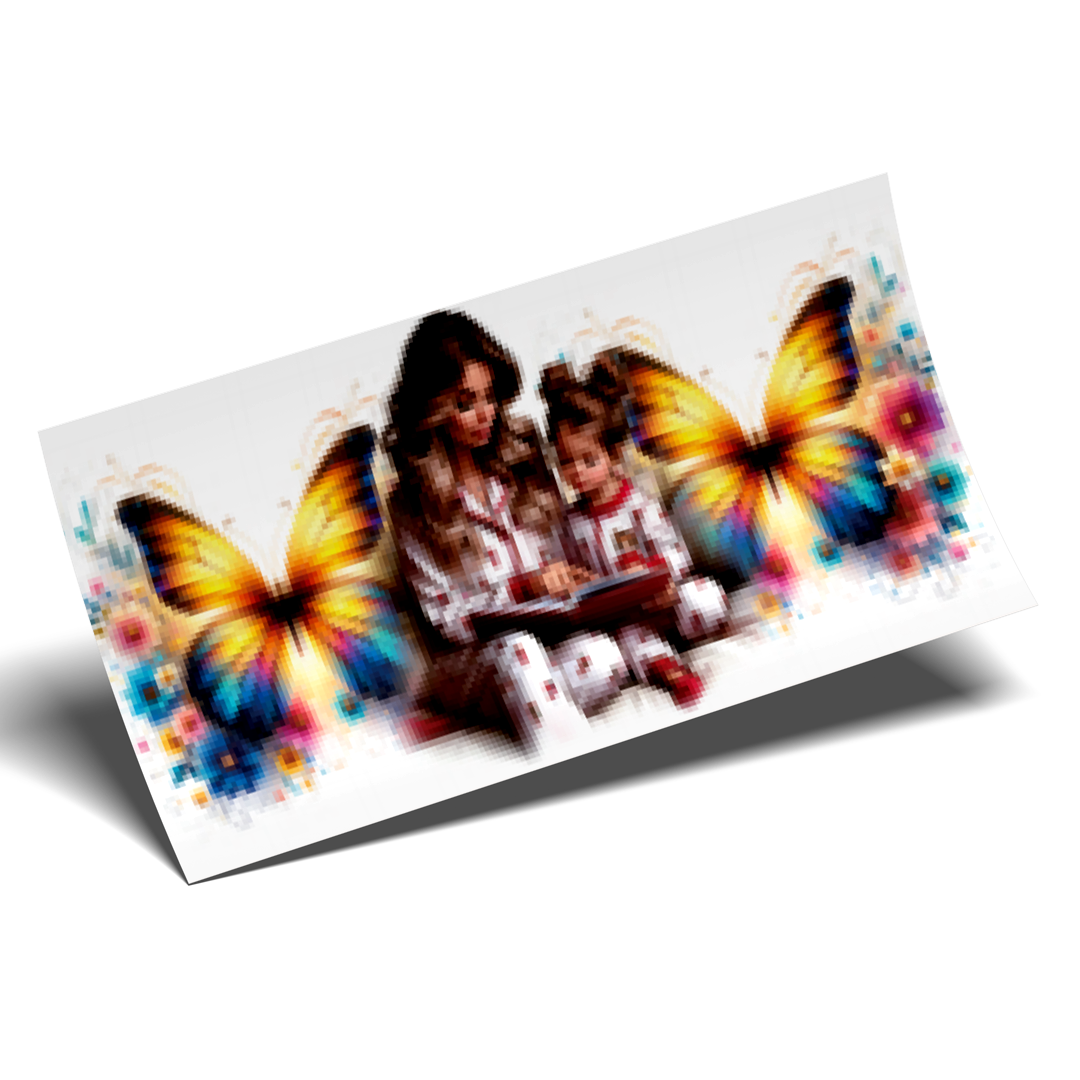 Cup Wrap Stickers UV DTF - Mommy and me yellow AI butterflies