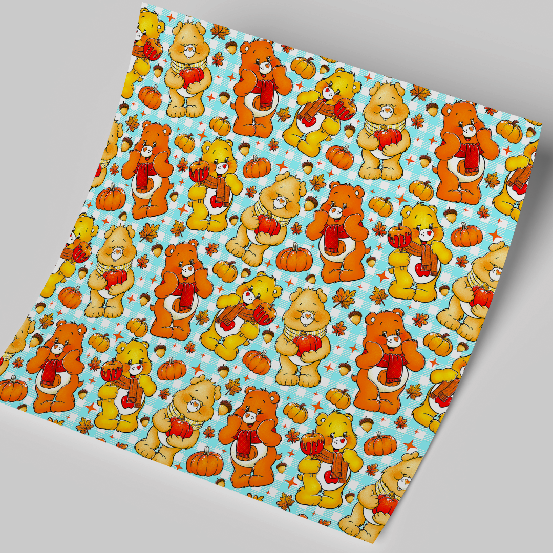 12x12 inches Falls Cute care Bears Patterned Vinyl