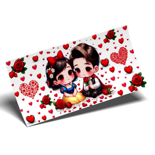 Cup Wrap Sticker UV DTF -  Blaca nieves snow white inlove