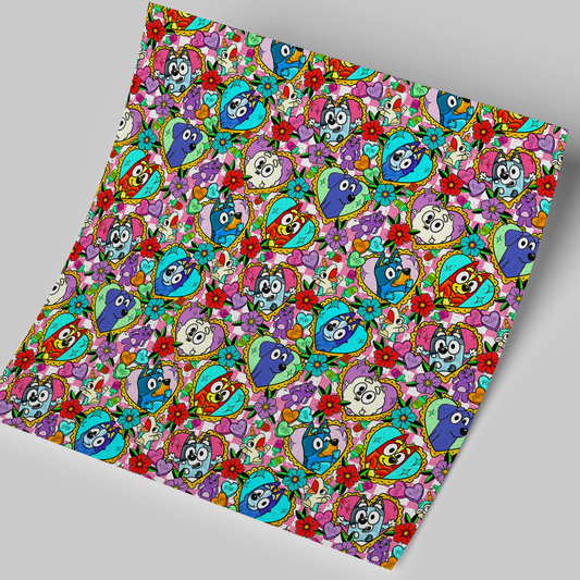 12x12 inches Bluey Patterned Vinyl