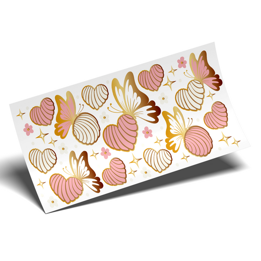 Cup Wrap Sticker  - UV DTF Conchitas and butterflies