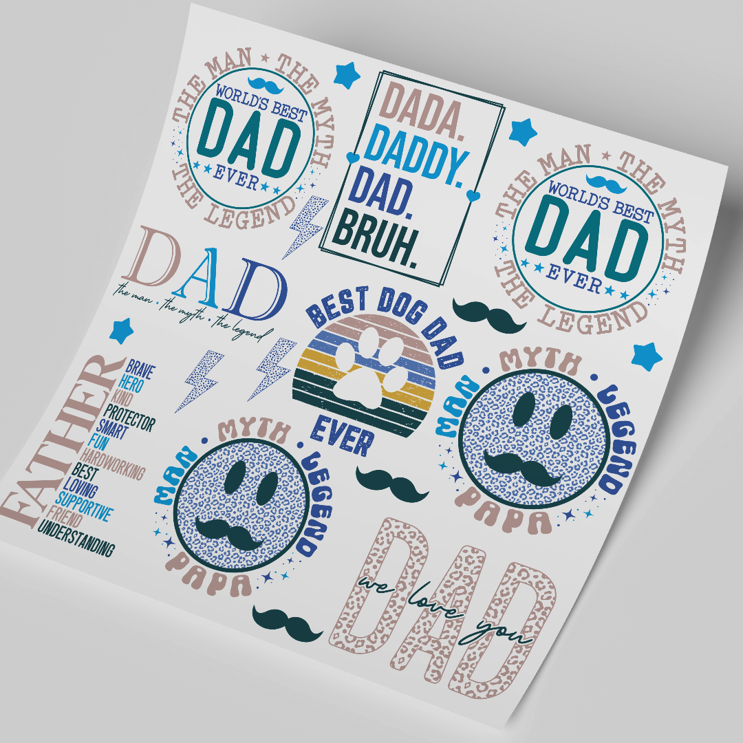 UV DTF  WRAP -  Fathers 11x11 sheet