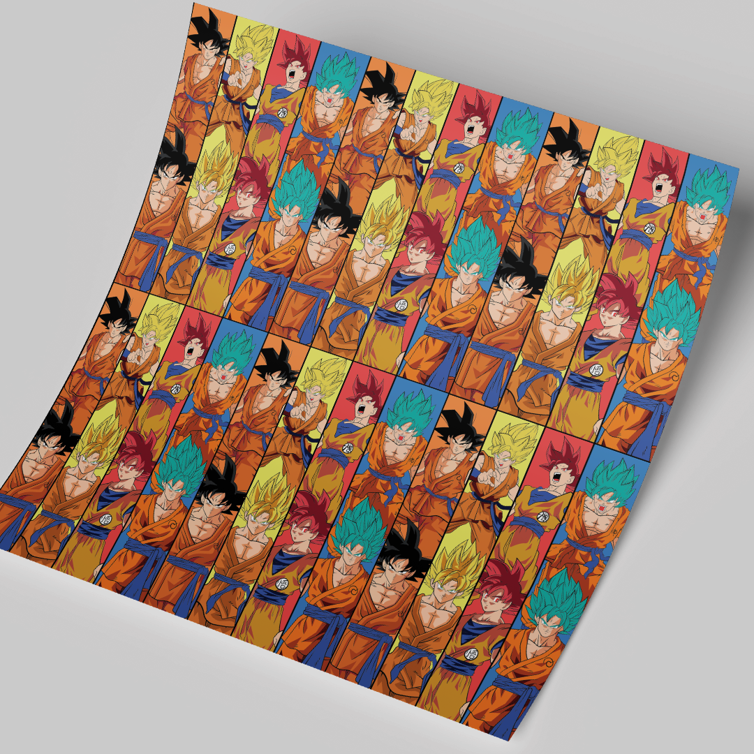 12x12" Permanent Printed Vinyl - Dragon Ball Stripes