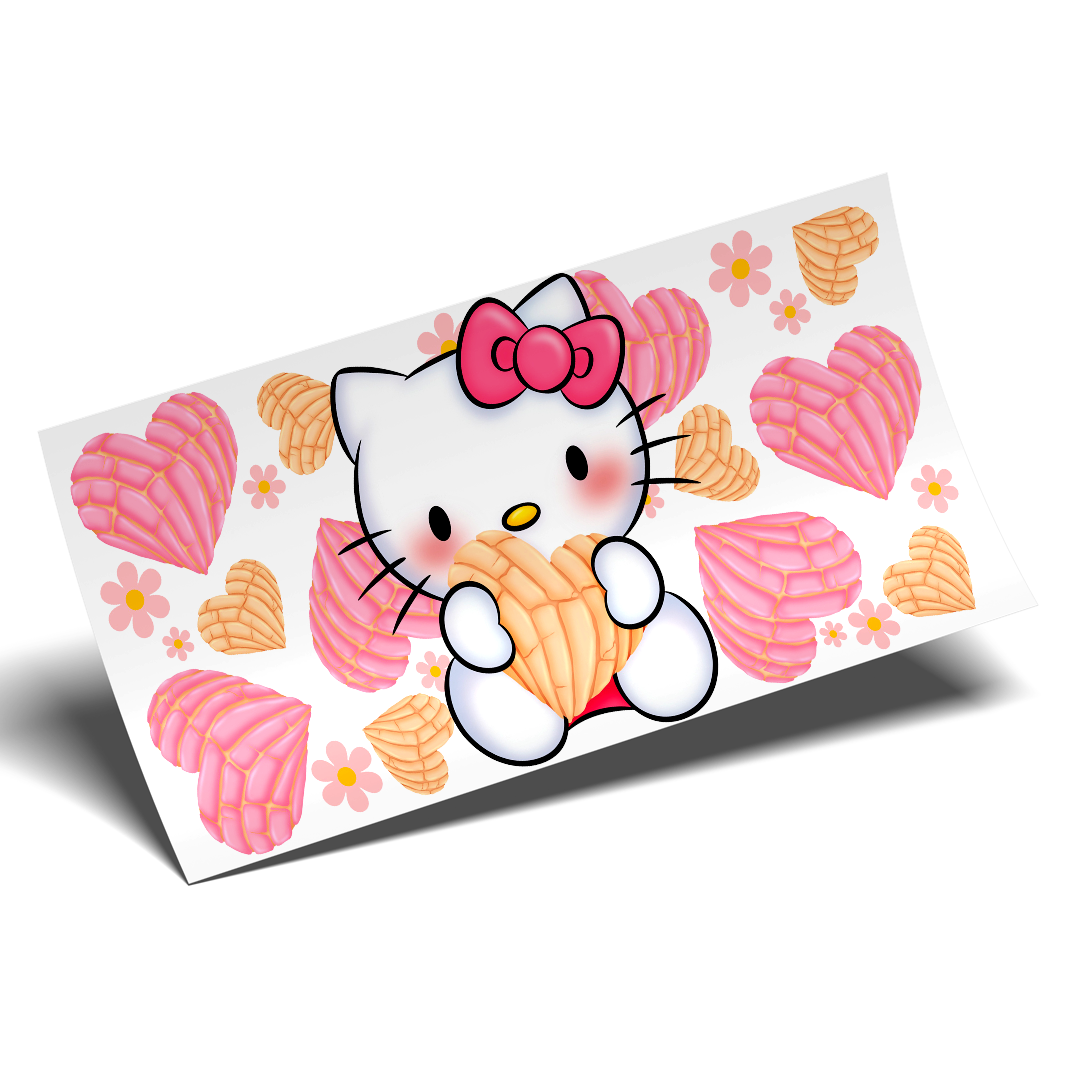 Cup Wrap Sticker  - UV DTF Kitty Big Heart conchitas