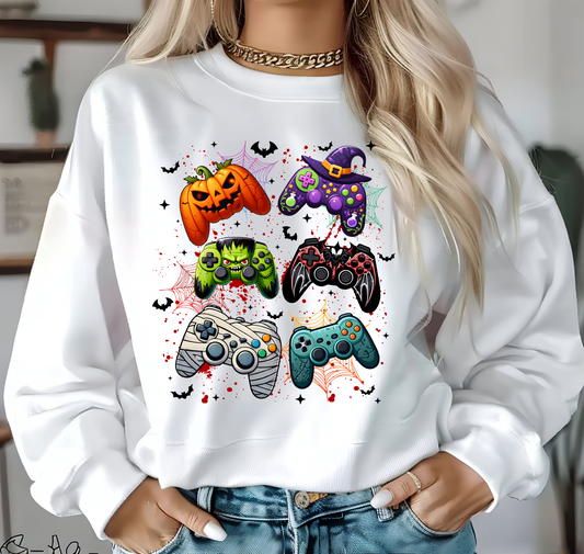 DTF Textil Transfer 10x10 inches Spooky Gamers