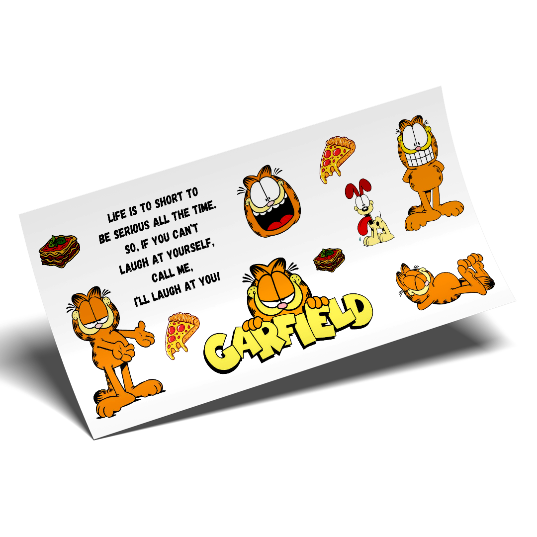 Cup Wrap Sticker UV DTF - Garfield Life is short