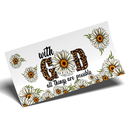 Cup Wrap Uv Dtf Sticker - With God All things are possible