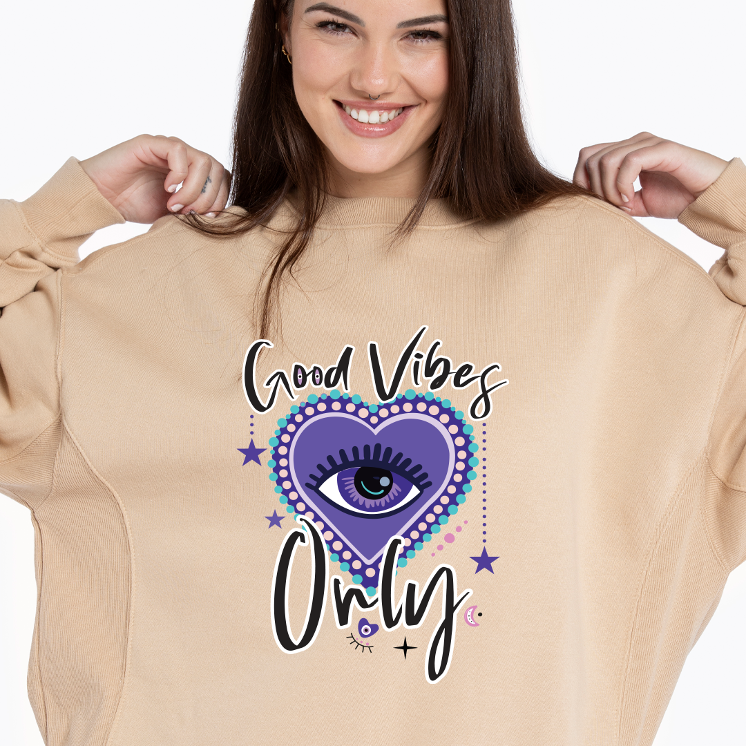 Textil 11x10 inches - DTF -  good vibes eyes