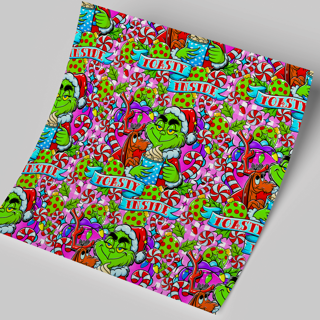 12x12 inches Grinch Toasty Inside Patterned Vinyl