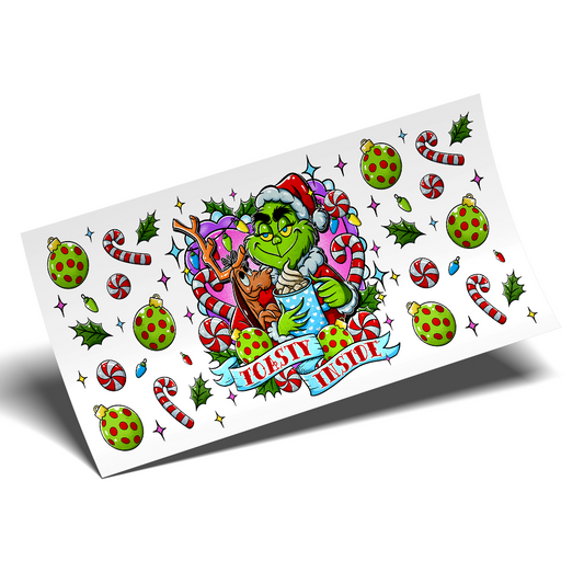 UV DTF Cup Wrap - Grinch Toasty inside