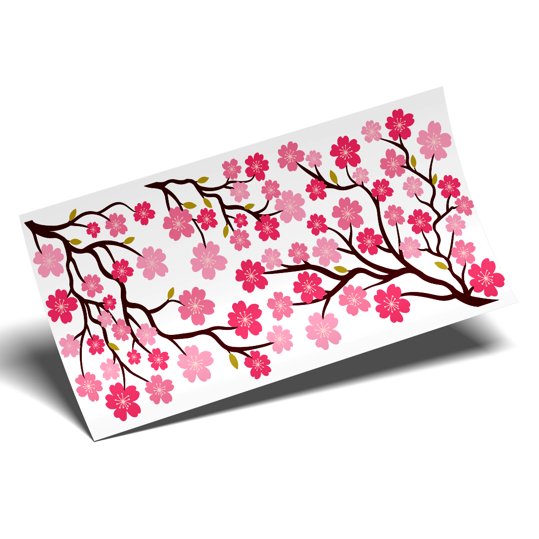 Cup Wrap Sticker UV DTF - Japanese Flowers
