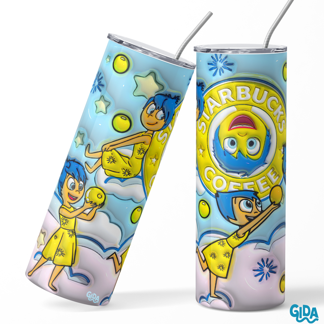 3D - Inside Out Joy / Alegria Straight 20oz Tumbler wrap Vinyl