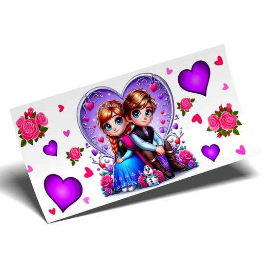 Cup Wrap Sticker  - UV DTF transfer Frozen Love