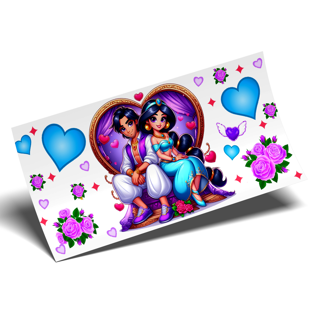 Cup Wrap Sticker  - UV DTF transfer Jasmine Aladdin Love