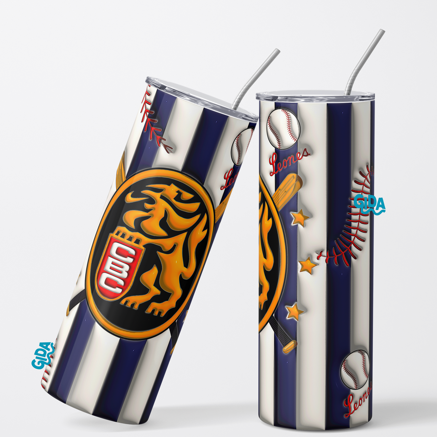 Printed Vinyl 3D -  Venezuela Leones 20oz Straight Tumbler wrap Vinyl