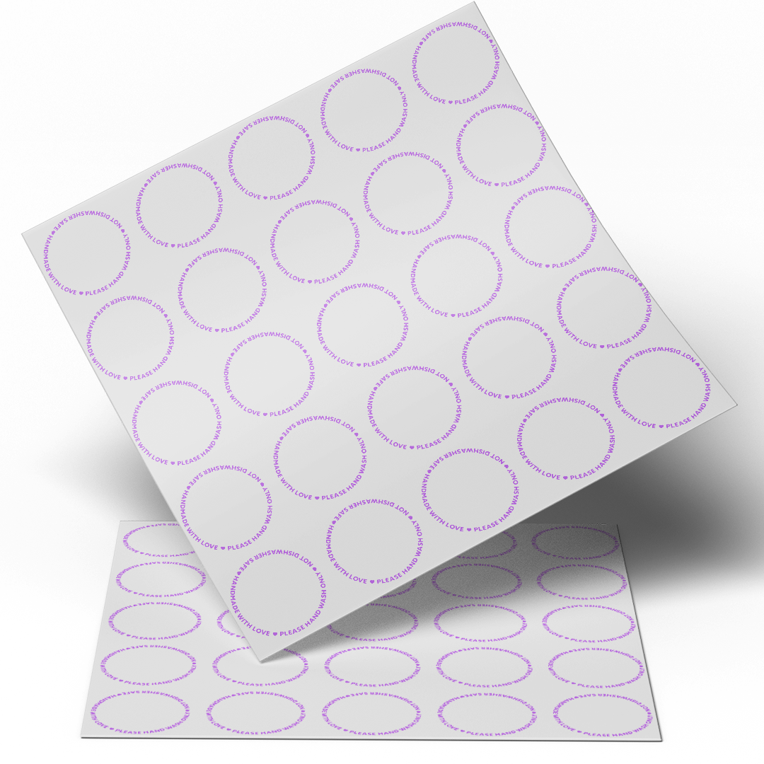 UV DTF Sheet Stickers - Cup Care - 25 round uv dtf stickers - 5.5 centimeters