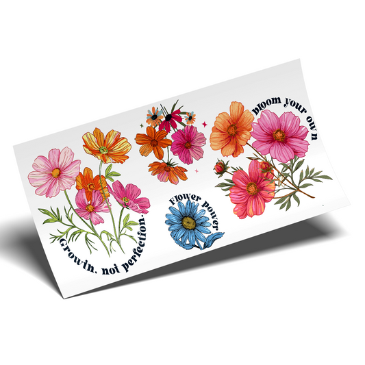 Cup Wrap Sticker  - UV DTF Flower power