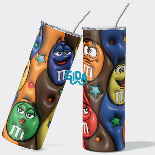 3D - M&M Chocolate Straight 20oz Tumbler wrap Vinyl