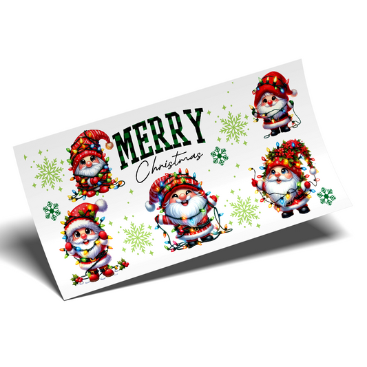 UV DTF Stickers Wrap - Merry Christmas Gnomes