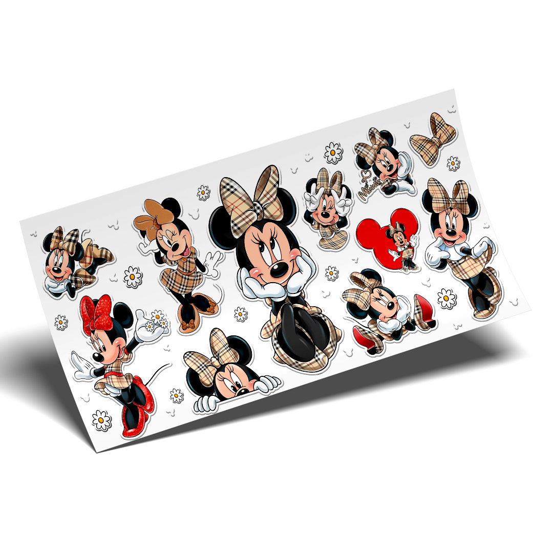 Cup Wrap Sticker  - UV DTF Transfer Minnie Pattern bow