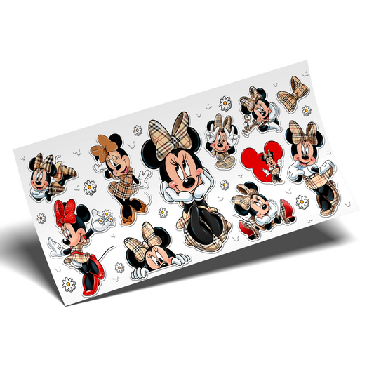 Cup Wrap Sticker  - UV DTF Transfer Minnie Pattern bow