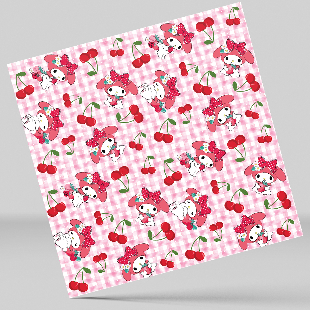 12x12" Permanent Printed Vinyl - Cherries Melody