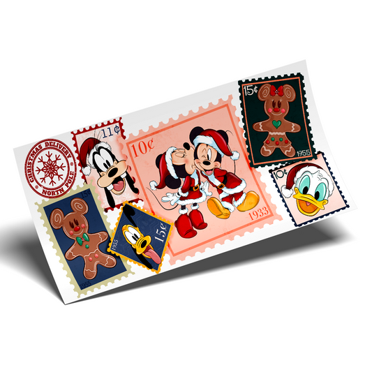 Cup Wrap Sticker  - UV DTF transfer Mickey postals stamps