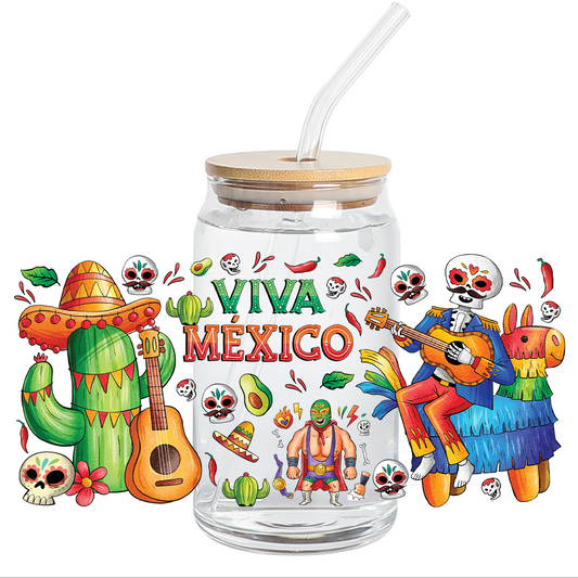 UV DTF Stickers Wraps -  Mexico libbey cup Wrap