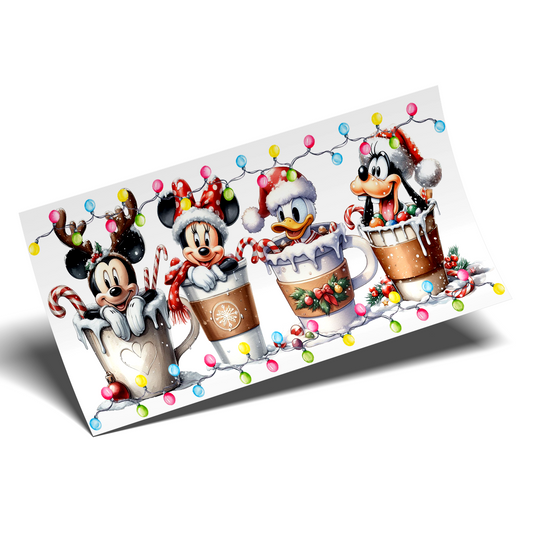 Cup Wrap Sticker  - UV DTF transfer Cutest Coffee Mickey daisy pluto