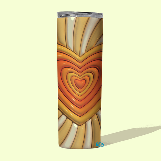 3D - Yellow Heart 20oz Tumbler wrap Vinyl