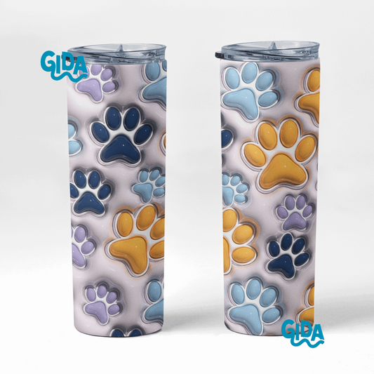 3D - Puppy Paws Straight 20oz Tumbler wrap Vinyl