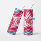 3D - Mint & Pink Stars Straight 20oz Tumbler wrap Vinyl