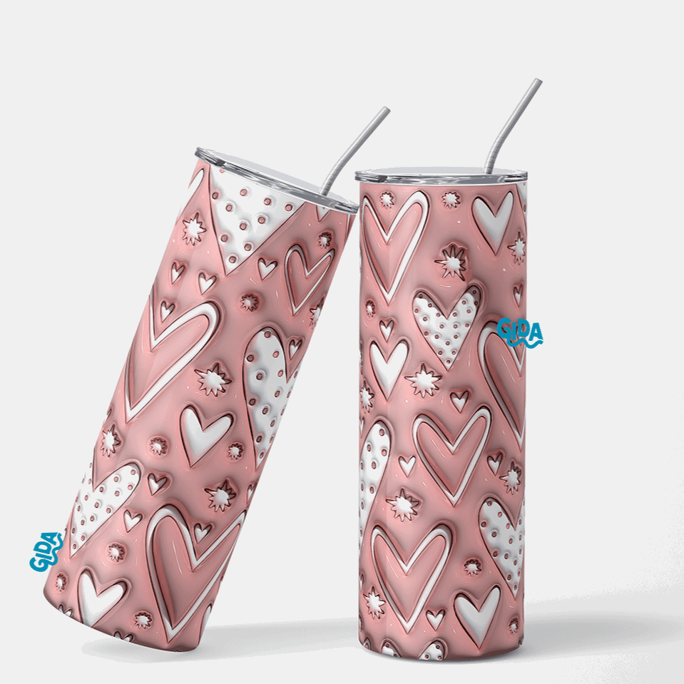 3D -   Nude Hearts 20oz Straight Tumbler wrap Vinyl