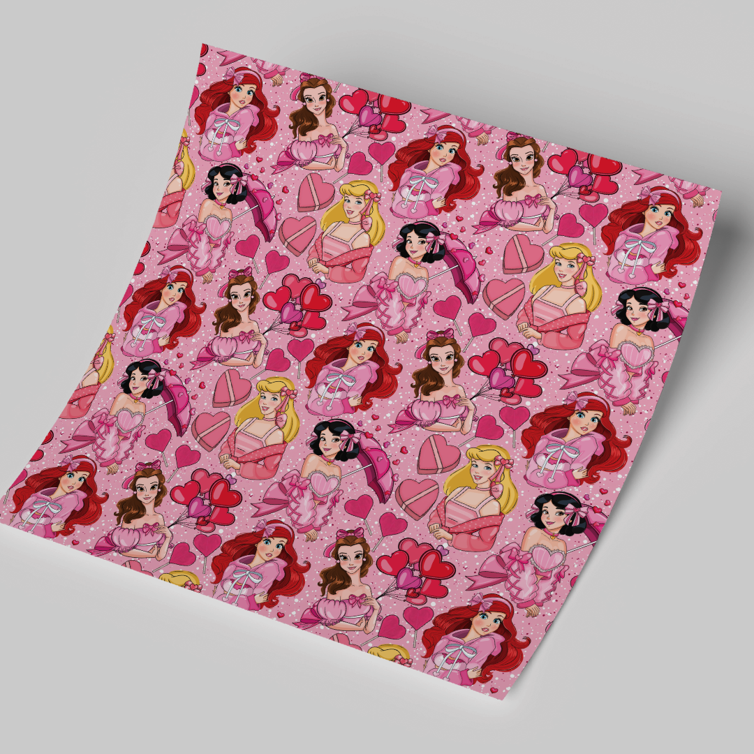 12x12 inches Patterned Vinyl - Pink Valentines Theme