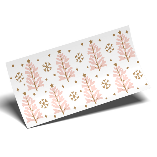 Cup Wrap Sticker  - UV DTF transfer Pink Icy Tree