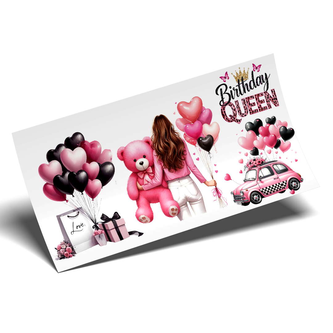 Cup Wrap Sticker UV DTF - Birthday Queen diva