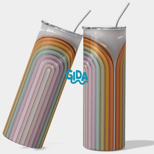 3D - Double Rainbow 20oz Tumbler wrap Vinyl