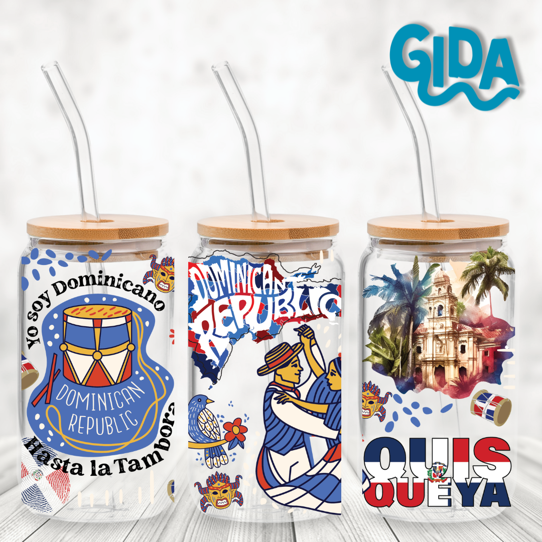 UV DTF  WRAP -  Dominican Republic 16oz Libbey cup Wrap