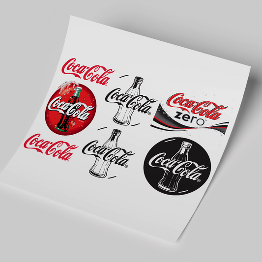 Cup Wrap Sticker UV DTF - Coca Cola Logos