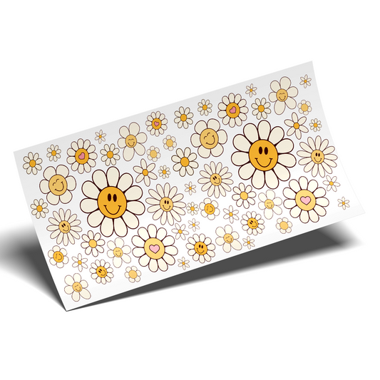 uv dtf Cup Wrap Sticker  - Happy Daisies