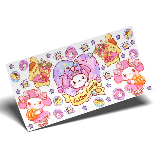 Cup Wrap Sticker UV DTF -  Sanrio Cotton Candy