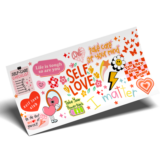 UV DTF Stickers Wrap - Self Love Club