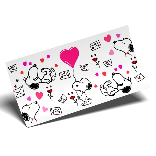 Cup Wrap Sticker  - UV DTF Love Pink hearts and love letters